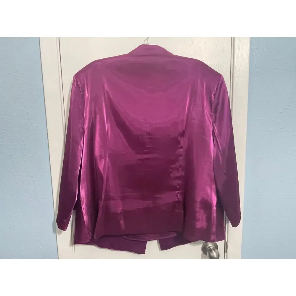 JR Nites Carol Lin 2 Piece Jacket Tank Size 22W Purple Satin Formal Church